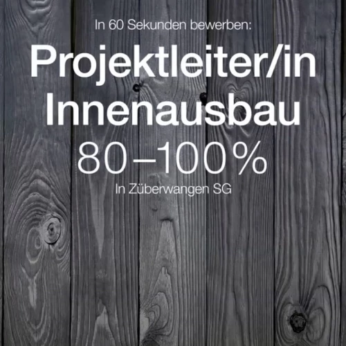 Projektleiter/in – Innenausbau 80 – 100% 🔧
Bist du bereit, in einem dynamischen Umfeld Verantwortung zu übernehmen? Als Projektleiter/in im Innenausbau leitest du anspruchsvolle Projekte,...